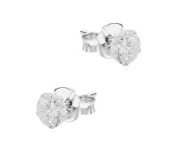 Shining Crystal Silver Stud Earring STS-6727